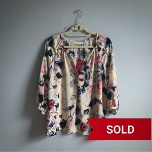 SOLD Floral Chiffon Blouse | Rose & Thyme